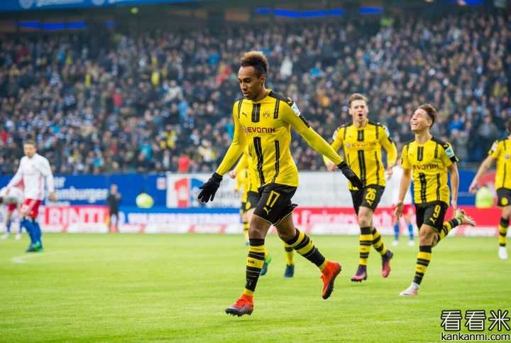 德甲-奥巴梅扬大四喜登贝莱建功,多特客场5-2大胜汉堡