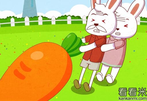 挑食的小白兔种萝卜