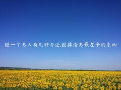 毁一个男人有几种办法,毁掉渣男最在乎的东西