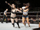 WWE女子撕衣-内衣肉搏赛：AJ女郎从后偷袭佩姬vs内奥米-ME摔角2014年9月24日 - 狂野