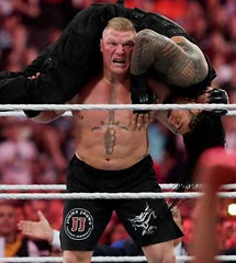 <b>布洛克vs罗曼·雷恩斯《WWE2015摔角狂热大赛》</b>