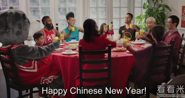 哈登、林书豪和库里参演庆祝中国新年的广告