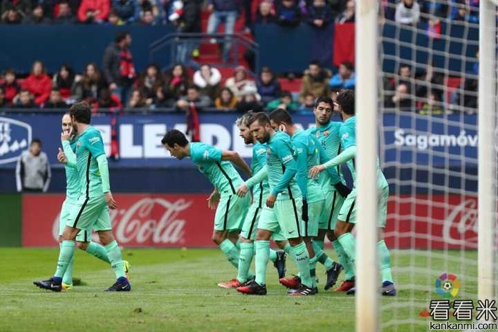 西甲-梅西双响苏神破门 巴萨3-0客胜奥萨苏纳